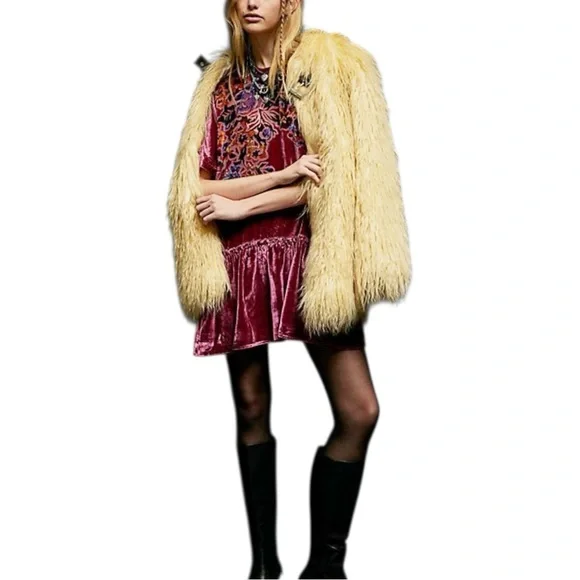 Free People Sweet Echoes Red Plum Velvet Mini Dress - Picture 4 of 10